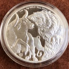 2022年　トケラウ　牛と熊　１オンス　5ドル銀貨