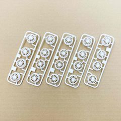 ミニ四駆　中径ローハイトホイール（フィン／ホワイト）５個セット