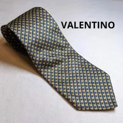 2:ネクタイ VALENTINO 9.5cm ネイビー地、ゴールド模様 A 236●
