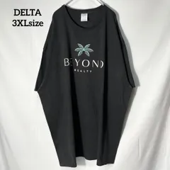 【DELTA】企業ロゴ フロリダ州 サラソータ　不動産会社 ヤシの木 パームツリー　プリントロゴ　オーバーサイズ　半袖Tシャツ　クロ　3XL US古着