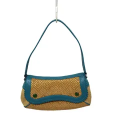 COLE HAAN(コールハーン) ショルダーバッグ美品  - ライトブラウン×ライトブルー レザー