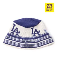 【ムラスポ公式】新品 NEW ERA ニューエラ ハット バケハ 帽子 ニットバケット ロサンゼルス・ドジャース インディゴブルー クローム 14667669
