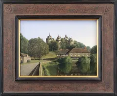 中司満夫『コンブールの湖畔』油彩画【真作保証】 絵画