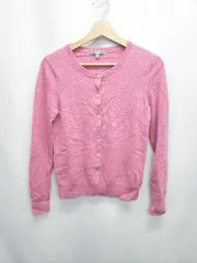 ◇ ⊇ UNIQLO ユニクロ 長袖 カシミヤクルーネックカーディガン サイズM ピンク系 レディース E  【1507100005366】