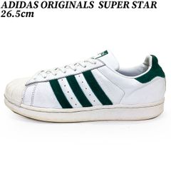 ADIDAS スニーカー アディダス オリジナルス スーパースター ホワイト グリーン 26.5cm ADIDAS ORIGINALS SUPER STAR 正規品  EE4473 中古品 ユーズド 匿名配送 ドイツ ブランド 日本国内流通の正規品です 年代