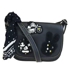 【中古】 美品 コーチ COACH ディズニー Disney ダブルネーム コラボ 斜め掛け ショルダーバッグ ミッキーマウス ブラック F59355 02HD181