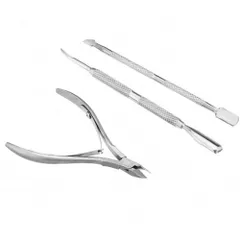 ネイルケア 3点セット キューティクルニッパー プッシャー 甘皮ケア[定形外郵便、送料無料]