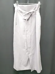 ◇ nano universe ナノユニバース ハイウエスト オフィス系 ロング ナロー スカート サイズF ラベンダー系 レディース P  【1407100040056】