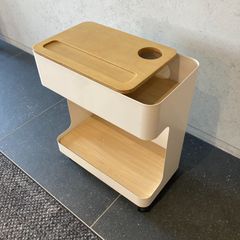 【 GARAGE / ガラージ 】 スチールワゴン 白 サンプル品 キャスター付き ( サイドワゴン オフィスワゴン 在宅 家庭用 収納ワゴン 2段 仕事用 学習用 ラック 収納 整理 ファイル置き 丈夫 デスク下 机の下 コンパクト 二段)