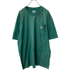 Carhartt 半袖 ポケットTシャツ L グリーン カーハート ロゴ 古着卸 アメリカ仕入 a705-6081
