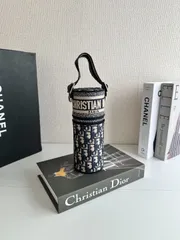 Christian Dior クリスチャンディオール キャンバス ハンドバッグ ネイビーブルー
