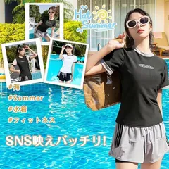 2COLOR  2点セット　水着 レディース 体型カバー タンキニ セパレートスポーティー水着 フィットネス 半袖ラッシュガード 水陸両用 パッド付き ノンワイヤー上下セット ショートパンツ スポーツ風 練習用 速乾性