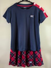 【美品】St. Christopher テニスウェア セット 紫 Lサイズ セントクリストファー STC テニス ウェア シャツ スコート 上下2