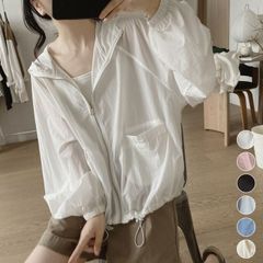윈드브레이커 UV파커 레이디스 파커 무지 긴팔 자외선 대책 UV컷 겉옷 시원한 경량 캐주얼 여름