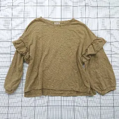 ◇ ⊇ SM2 サマンサ モスモス コットン100％ 長袖 フリルカットソー サイズフリー カーキ系 レディース E  【1508200020761】