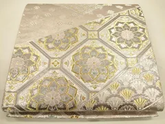 A 亀甲華文 純プラチナ箔 銀糸 白色 六通 正絹 フォーマルな袋帯 A 亀甲華文 純プラチナ箔 銀糸 白色 六通 正絹 フォーマルな袋帯