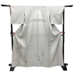 京やH163 正絹 特選 訪問着 附下 伝統工芸品 汕頭刺繍 ししゅうの訪問着 パールトーン加工済み 単衣の時期の着物 単衣仕立て 未使用 仕立て上がり 身丈161.5cm 裄67cm 絹100％ カジュアル〜フォーマル 5月中旬から6月9月10月初旬まで