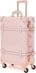 スーツケース クラシック トランク トランクケース キャリーケース かわいい( 鮮やかなピンク,  Mサイズ（2-5宿泊）)