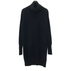 UNIQLO ユニクロ カシミヤ100% 長袖 タートルネック ニット ワンピース M ブラック レディース 古着