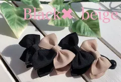 バナナクリップ　クリップ　ヘアクリップ　リボン　バイカラー　可愛い　オシャレ　髪