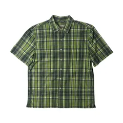 L.L.Bean エルエルビーン チェック柄 半袖シャツ L/グリーン/コットン