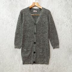 First ファースト ロング カーディガン ニット ポケット付き 厚手 キッズ グレー 160サイズ ◎、◇〇☆