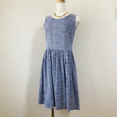 【ビームスライツ】ワンピース　BEAMS LIGHTS　美品　38　M　フラワープリント 小花柄 ひざ丈 ノースリーブ フレア Aライン Y2K