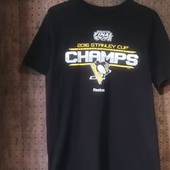 Reebok リーボック　NHL　ピッツバーグ・ペンギンズ「STANLEY CUP FINAL 2016  CHAMPS」Tシャツ　サイズM相当　※訳アリ価格