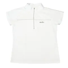 ellesse エレッセ スポーツ テニス ウェア ハーフジップ モックネック 半袖 ストレッチ シャツ レディース