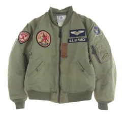 90s テッドマン エフ商会 MA-1バック刺繍ワッペン36フライトジャケット緑