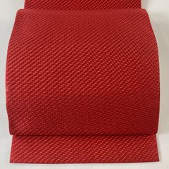 名古屋帯 美品 秀品 証紙 博多織 草木染織 トンネル仕立て 地紋 茜色 正絹 【中古】