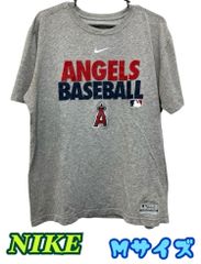 NIKE　メンズ　半袖Tシャツ　MLB　エンジェルス　ロゴプリント　薄手　グレー　両脇に変色あり　U-426