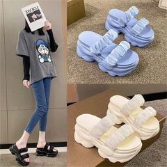送料無料 厚底サンダル ミュール レディース 軽量 ビーチサンダル 9cmヒール 身長アップ 光沢感 夏 サンダル厚底 柔らかい 上品 かわいい おしゃれ シンプル 滑り止め 快適 洗える 美脚 お出かけ 結婚式