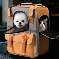 ★猫 キャリー バッグ リュック ペットキャリー バッグ 猫リュック 猫キャリーバッグ 折りたたみ 変形しない 通気 猫 犬 小型犬 うさぎのサムネイル