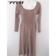 ◇ archives アルシーヴ ラメ 長袖 ロング ニット ワンピース サイズF ブラウン系 ゴールド レディース  【中古】 【1202160001319】