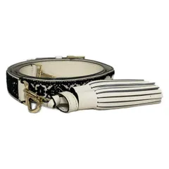 Kate spade(ケイトスペード) ショルダーストラップ - 白×黒 刺繍 レザー