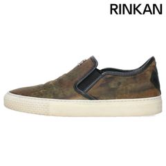 クロムハーツ  SLIP ON BLK CALF/スリッポン CHプラスレザーパッチダガー付レザースニーカー メンズ 41