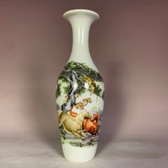 超美品! 乾隆 粉彩 観賞 陶磁器 花瓶 梅瓶 磁器 観賞　置物 中国陶磁 収蔵品 鑑賞　中国美術品　収蔵　コレクション