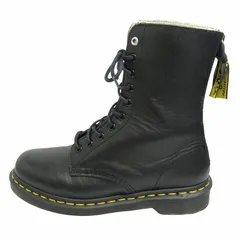 ドクターマーチン × ワイズ DR.MARTENS × Y's 10 EYE 10ホール レザー ブーツ シューズ ラバーソール AW006 ヨウジヤマモト Yohji Yamamoto コラボ バックジップ UK7 （26cm） 黒 ブラック メンズ