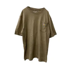 Carhartt 半袖 ロゴTシャツ M ブラウン カーハート ルーズフィット カットソー 胸ポケット 古着卸 アメリカ仕入 a706-5435