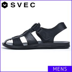 【新品・未使用】SVEC メンズ サンダル ブラック 黒 SPD095-1 男性 紳士 無地 おしゃれ カジュアル 歩きやすい 夏 海 プール 即購入可