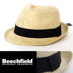 中折れ ハット 帽子 Beechfield ビーチフィールド Festival trilby ナチュラル BC720-LXL-NA ペーパーストロー イギリス ブランド