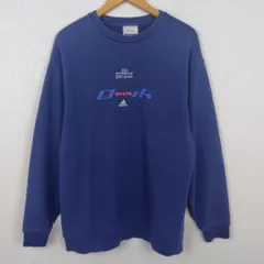 adidas アディダス スウェット 2002日韓ワールドカップ プリント ネイビー Mサイズ メンズ 古着 ヴィンテージ Y2K