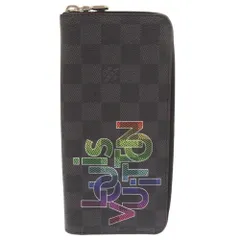 美品 ルイ ヴィトン ジッピーウォレット ヴェルティカル ダミエグラフィット N60306 グレー ラウンドファスナー 長財布 LV 1404 LOUIS VUITTON メンズ