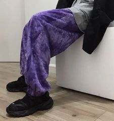 ワイドパンツ タイダイ柄 スウェット L