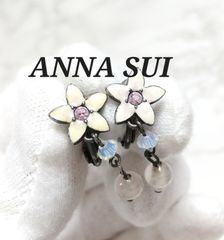 アナスイ　ANNA　SUI　フラワー　花　カラーストーン　イヤリング　メタル