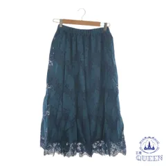 ☆美品☆ earth music&ecology アースミュージックアンドエコロジー スカート ロング フレア チュール レディース グリーン Free 901-3370 送料無料 古着