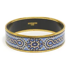 美品 エルメス エマイユ HERMES エルメス バングル GP エマイユ パンサー 豹 猫 ブレス