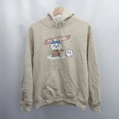 ◇ ⊇ ちいかわ キャラクタープリント 長袖 プルオーバーパーカー サイズ表記なし ベージュ系 レディース E  【1506230024759】