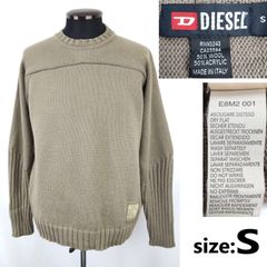 美品/イタリア製/Vintage★DIESEL/ディーゼル★長袖/アクリルウールセーター【メンズS/カーキ】Tops/knit◆BJ100-b